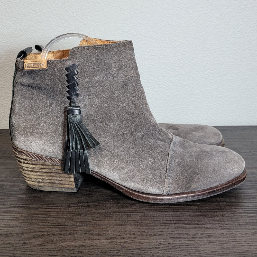 Pikolinos Baqueira Suede Cap Toe Ankle Leather Boots